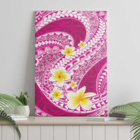 Plumeria Polynesian Pink Glitter Pattern Canvas Wall Art