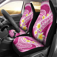 Plumeria Polynesian Pink Glitter Pattern Car Seat Cover