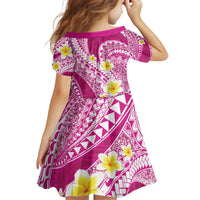 Plumeria Polynesian Pink Glitter Pattern Kid Short Sleeve Dress LT01 - Polynesian Pride