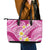 Plumeria Polynesian Pink Glitter Pattern Leather Tote Bag