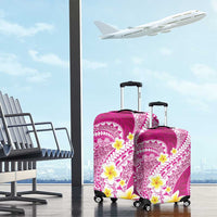 Plumeria Polynesian Pink Glitter Pattern Luggage Cover
