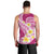 Plumeria Polynesian Pink Glitter Pattern Men Tank Top