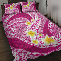 Plumeria Polynesian Pink Glitter Pattern Quilt Bed Set