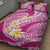 Plumeria Polynesian Pink Glitter Pattern Quilt Bed Set