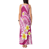 Plumeria Polynesian Pink Glitter Pattern Tank Maxi Dress LT01 - Polynesian Pride