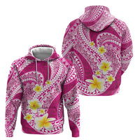 Plumeria Polynesian Pink Glitter Pattern Zip Hoodie LT01 - Polynesian Pride