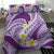 Plumeria Polynesian Purple Glitter Pattern Bedding Set