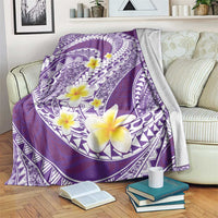 Plumeria Polynesian Purple Glitter Pattern Blanket
