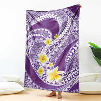 Plumeria Polynesian Purple Glitter Pattern Blanket