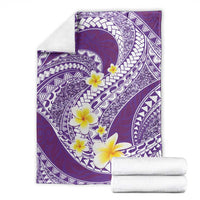 Plumeria Polynesian Purple Glitter Pattern Blanket
