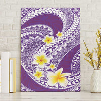 Plumeria Polynesian Purple Glitter Pattern Canvas Wall Art