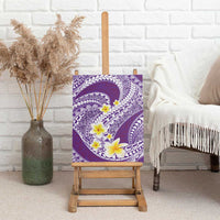 Plumeria Polynesian Purple Glitter Pattern Canvas Wall Art
