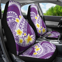 Plumeria Polynesian Purple Glitter Pattern Car Seat Cover