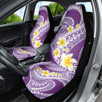 Plumeria Polynesian Purple Glitter Pattern Car Seat Cover