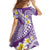 Plumeria Polynesian Purple Glitter Pattern Family Matching Mermaid Dress and Hawaiian Shirt