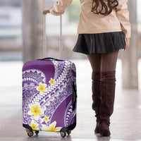 Plumeria Polynesian Purple Glitter Pattern Luggage Cover