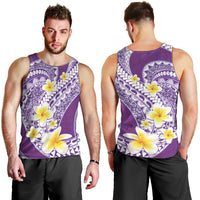 Plumeria Polynesian Purple Glitter Pattern Men Tank Top