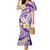 Plumeria Polynesian Purple Glitter Pattern Mermaid Dress
