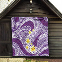 Plumeria Polynesian Purple Glitter Pattern Quilt LT01 - Polynesian Pride