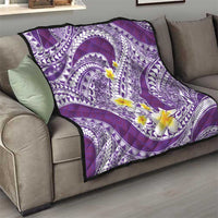 Plumeria Polynesian Purple Glitter Pattern Quilt LT01 - Polynesian Pride