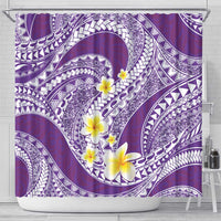Plumeria Polynesian Purple Glitter Pattern Shower Curtain