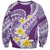 Plumeria Polynesian Purple Glitter Pattern Sweatshirt
