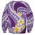 Plumeria Polynesian Purple Glitter Pattern Sweatshirt