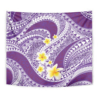 Plumeria Polynesian Purple Glitter Pattern Tapestry