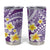 Plumeria Polynesian Purple Glitter Pattern Tumbler Cup