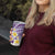 Plumeria Polynesian Purple Glitter Pattern Tumbler Cup