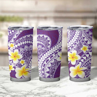 Plumeria Polynesian Purple Glitter Pattern Tumbler Cup