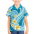 Plumeria Polynesian Sky Blue Glitter Pattern Family Matching Summer Maxi Dress and Hawaiian Shirt