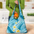 Plumeria Polynesian Sky Blue Glitter Pattern Grocery Bag