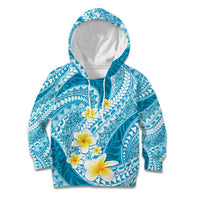 Plumeria Polynesian Sky Blue Glitter Pattern Kid Hoodie