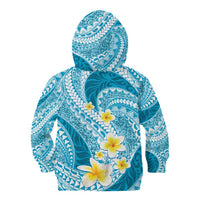 Plumeria Polynesian Sky Blue Glitter Pattern Kid Hoodie