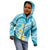 Plumeria Polynesian Sky Blue Glitter Pattern Kid Hoodie