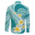 Plumeria Polynesian Teal Glitter Pattern Family Matching Short Sleeve Bodycon Dress and Hawaiian Shirt