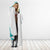 Plumeria Polynesian Teal Glitter Pattern Hooded Blanket