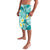 Plumeria Polynesian Teal Glitter Pattern Lavalava