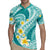Plumeria Polynesian Teal Glitter Pattern Rugby Jersey