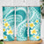 Plumeria Polynesian Teal Glitter Pattern Skinny Tumbler