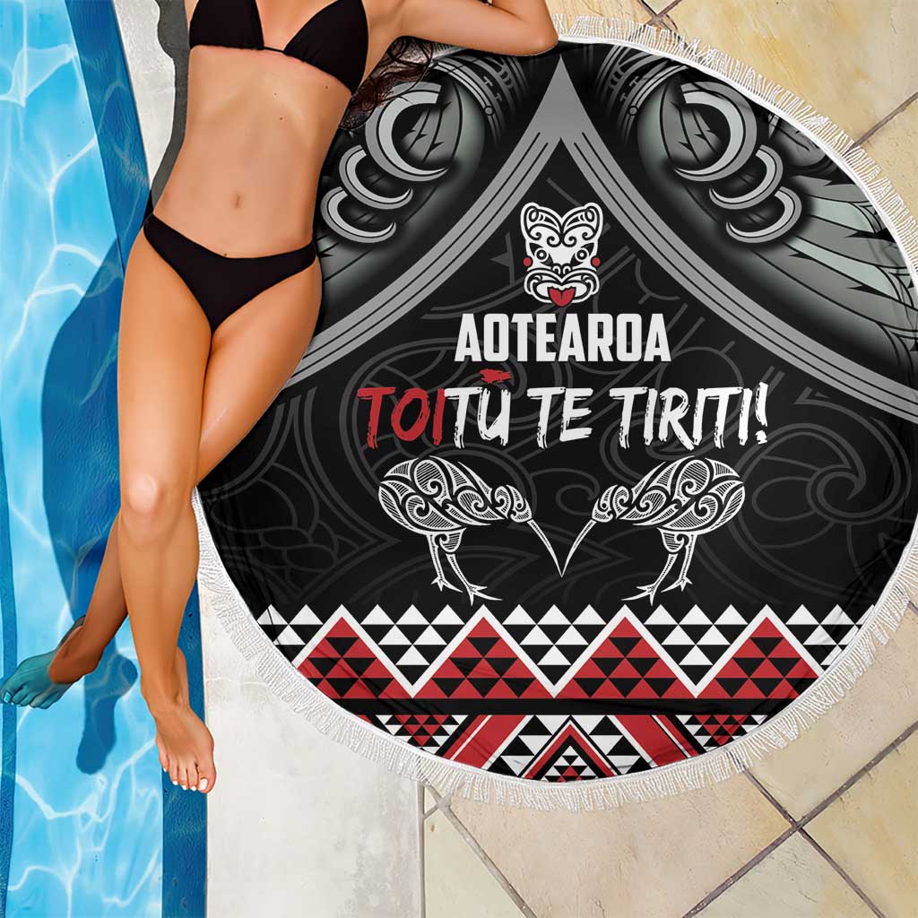 Aotearoa Toitu Te Tiriti Waitangi Beach Blanket Proud To Be Maori