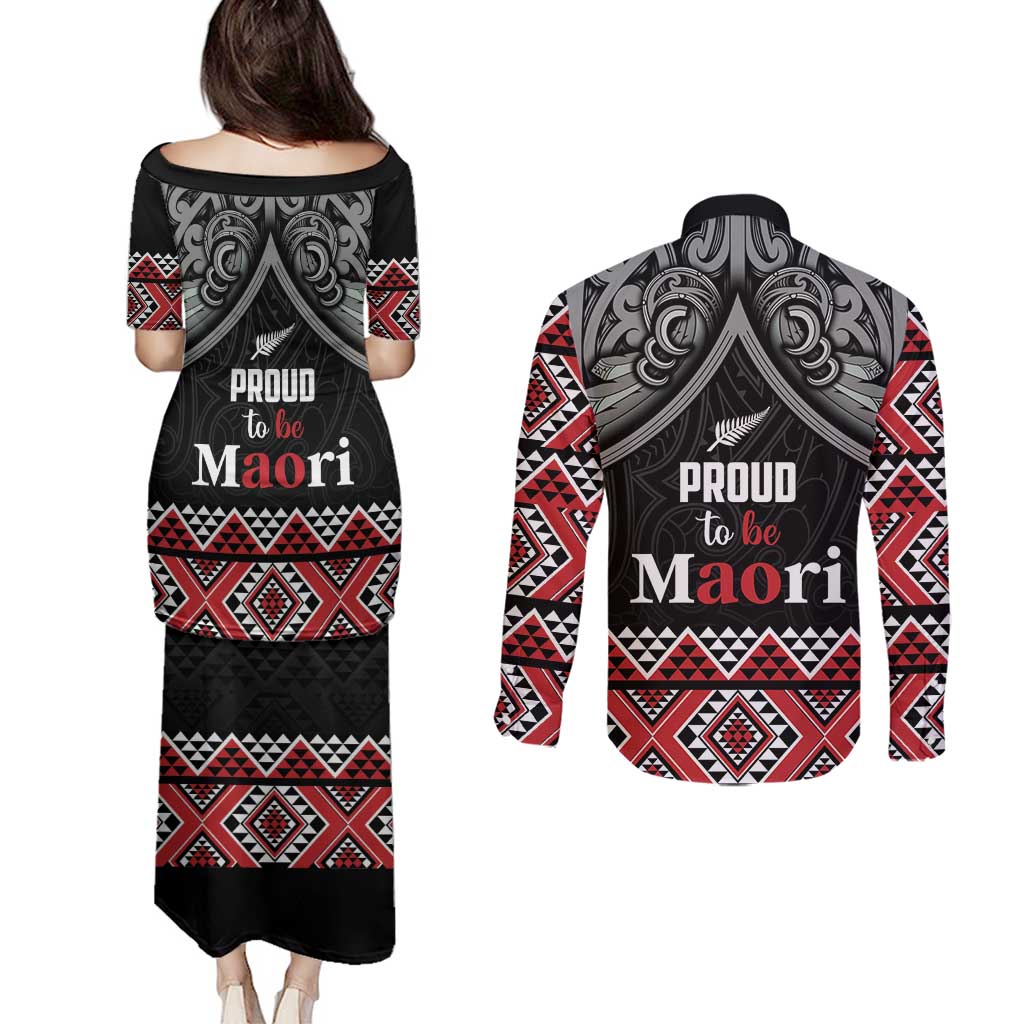 Aotearoa Toitu Te Tiriti Waitangi Couples Matching Puletasi and Long Sleeve Button Shirt Proud To Be Maori