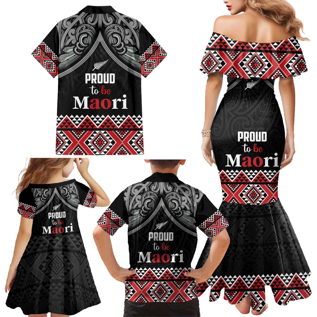 Aotearoa Toitu Te Tiriti Waitangi Family Matching Mermaid Dress and Hawaiian Shirt Proud To Be Maori