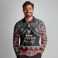 Aotearoa Toitu Te Tiriti Waitangi Long Sleeve Polo Shirt Proud To Be Maori