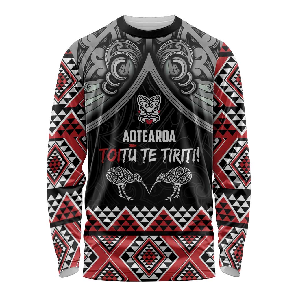 Aotearoa Toitu Te Tiriti Waitangi Long Sleeve Shirt Proud To Be Maori