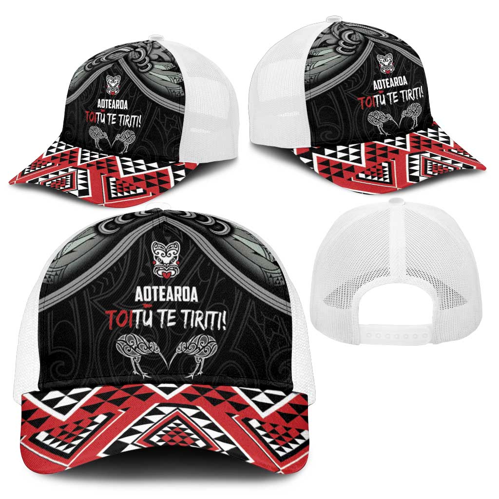 Aotearoa Toitu Te Tiriti Waitangi Mesh Trucker Cap Proud To Be Maori - Polynesian Pride