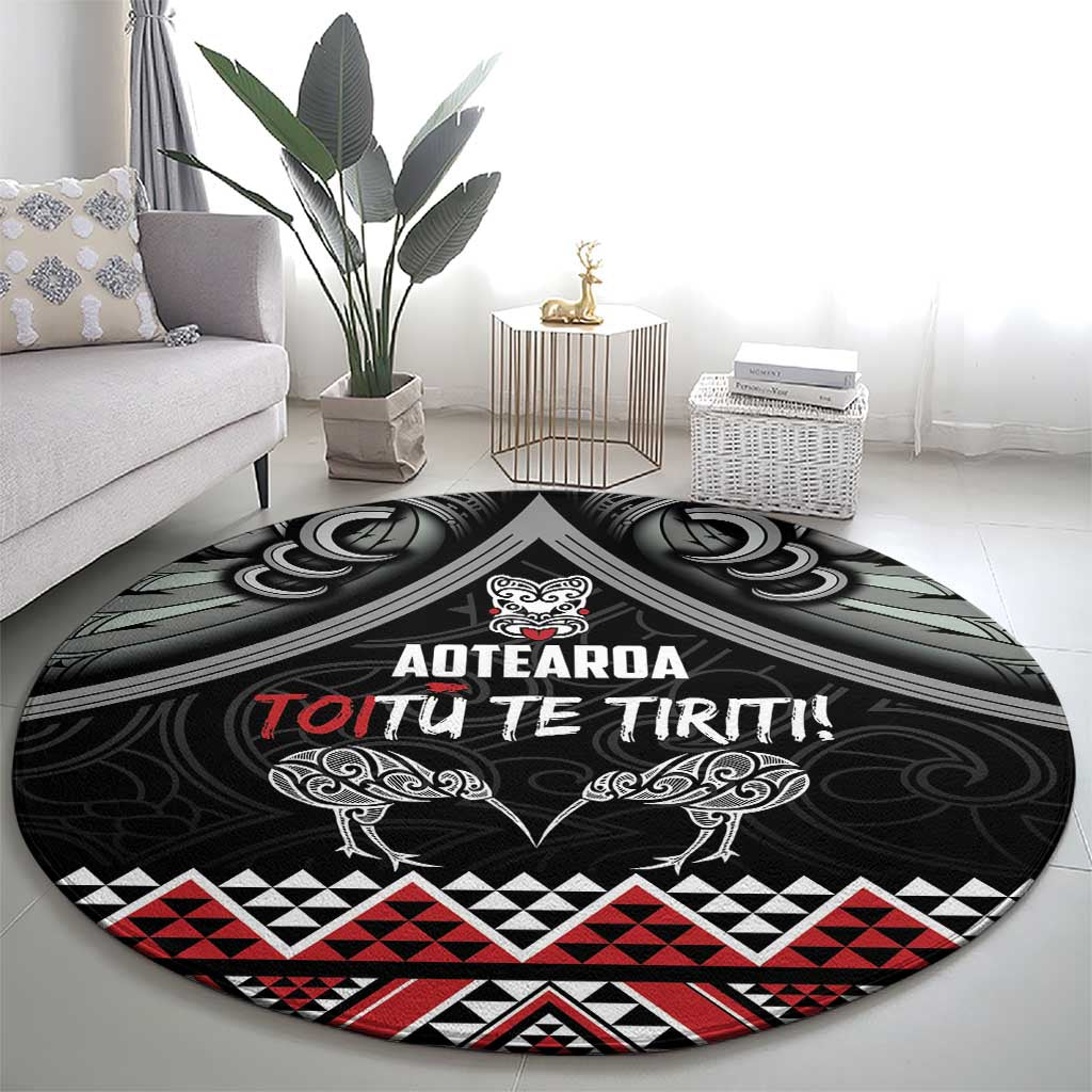 Aotearoa Toitu Te Tiriti Waitangi Round Carpet Proud To Be Maori LT01 - Polynesian Pride
