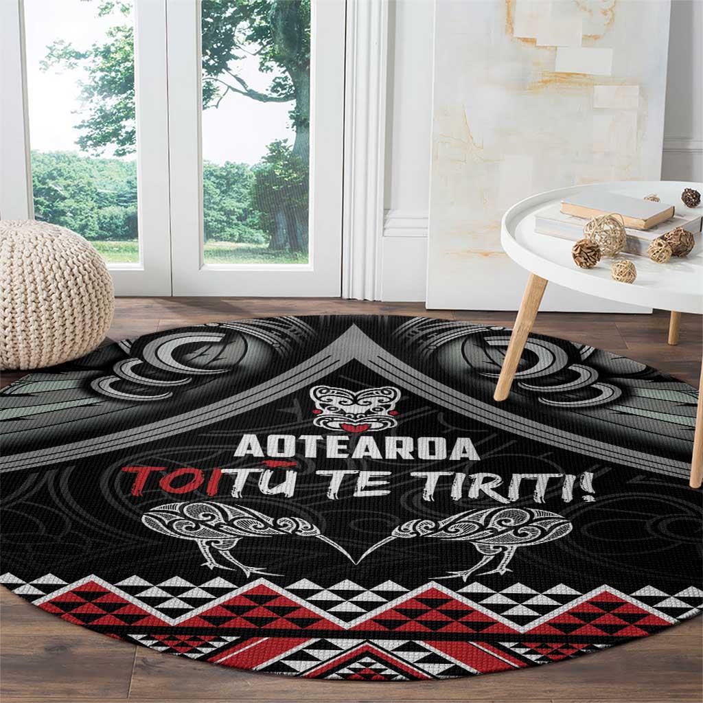 Aotearoa Toitu Te Tiriti Waitangi Round Carpet Proud To Be Maori LT01 - Polynesian Pride