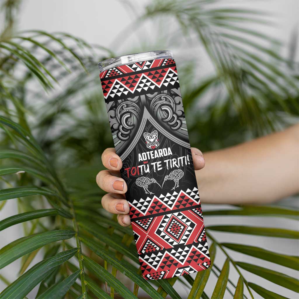 Aotearoa Toitu Te Tiriti Waitangi Skinny Tumbler Proud To Be Maori